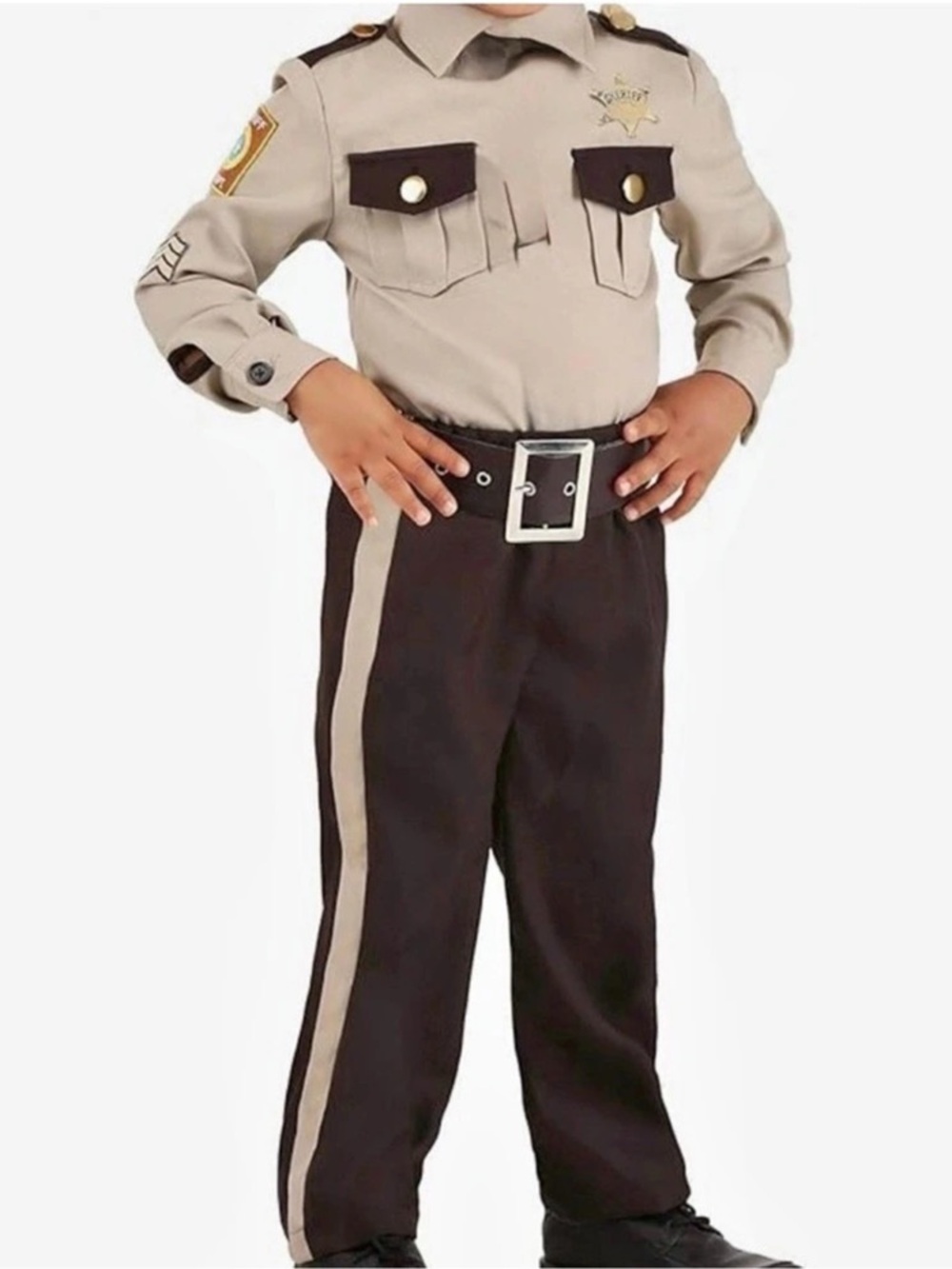 HalloweenCostumes.com Sheriff Costume Kids Black Tan Size Small